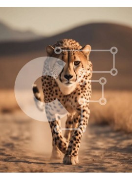 Σετ των 2 Intra Συλλεκτικό Ξύλινο Παζλ Plywood  4mm - Όμορφη εικόνα ενός τσιτάχ που περπατά στην έρημο Σε Ξύλινο Κουτί - Διαστάσεις: 10x10 cm – 25 κομμάτια