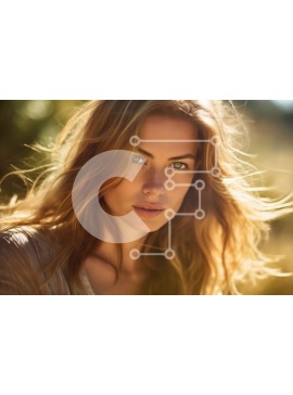 Intra Συλλεκτικό Ξύλινο Παζλ Plywood  4mm - Εκπληκτική εικόνα μιας νεαρής γυναίκας σε ένα χωράφι με μαλλιά φουσκωμένα από τον άνεμο Σε Ξύλινο Κουτί - Διαστάσεις Puzzle: 10x10 cm – 25 κομμάτια