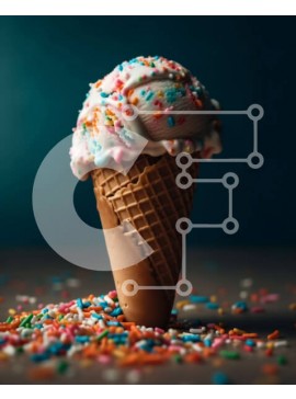 Σετ των 2 Intra Συλλεκτικό Ξύλινο Παζλ Plywood  4mm - Λαχταριστό χωνάκι παγωτού βανίλιας με πολύχρωμα ψεκάσματα Σε Ξύλινο Κουτί - Διαστάσεις: 10x10 cm – 25 κομμάτια