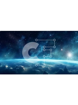 Intra Συλλεκτικό Ξύλινο Παζλ Plywood  4mm - Εκπληκτική εικόνα της Γης από το Διάστημα με το φως του ήλιου και την ατμόσφαιρα Σε Ξύλινο Κουτί - Διαστάσεις: 10x10 cm – 25 κομμάτια