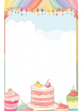 Σετ των 2 Intra Συλλεκτικό Ξύλινο Παζλ Plywood  4mm - Πολύχρωμο πλαίσιο για cupcake και επιδόρπιο Σε Ξύλινο Κουτί - Διαστάσεις: 10x10 cm – 25 κομμάτια