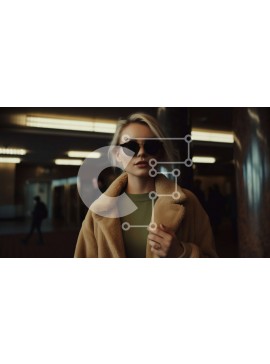 Intra Συλλεκτικό Ξύλινο Παζλ Plywood  4mm - Κομψή γυναίκα με μπεζ παλτό που στέκεται στον κομψό διάδρομο Σε Ξύλινο Κουτί - Διαστάσεις Puzzle: 10x10 cm – 25 κομμάτια