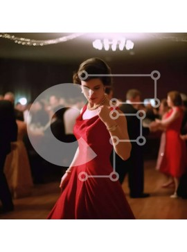 Intra Συλλεκτικό Ξύλινο Παζλ Plywood  4mm - Κομψό ζευγάρι που χορεύει με επίσημη ενδυμασία Σε Ξύλινο Κουτί - Διαστάσεις Puzzle: 10x10 cm – 25 κομμάτια