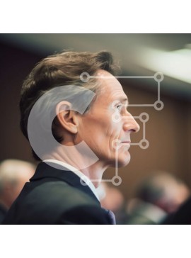 Intra Συλλεκτικό Ξύλινο Παζλ Plywood  4mm - Σοβαρός επιχειρηματίας που στέκεται μπροστά από μια ομάδα ανθρώπων Σε Ξύλινο Κουτί - Διαστάσεις Puzzle: 10x10 cm – 25 κομμάτια