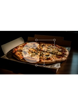 Σετ των 2 Intra Συλλεκτικό Ξύλινο Παζλ Plywood  4mm - Λαχταριστή πίτσα με μοτσαρέλα, σάλτσα ντομάτας, μανιτάρια και σπανάκι Σε Ξύλινο Κουτί - Διαστάσεις: 10x10 cm – 25 κομμάτια