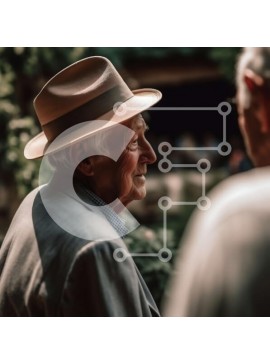 Intra Συλλεκτικό Ξύλινο Παζλ Plywood  4mm - Ανώτερος άνδρας στον κήπο με τα δέντρα και τα λουλούδια Σε Ξύλινο Κουτί - Διαστάσεις Puzzle: 10x10 cm – 25 κομμάτια