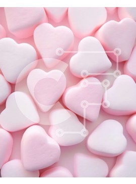 Σετ των 2 Intra Συλλεκτικό Ξύλινο Παζλ Plywood  4mm - Marshmallows και καραμέλες σε σχήμα καρδιάς για την ημέρα του Αγίου Βαλεντίνου Σε Ξύλινο Κουτί - Διαστάσεις: 10x10 cm – 25 κομμάτια