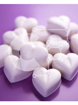 Intra Συλλεκτικό Ξύλινο Παζλ Plywood  4mm - Σωρός από λευκές καραμέλες σε σχήμα καρδιάς Σε Ξύλινο Κουτί - Διαστάσεις Puzzle: 10x10 cm – 25 κομμάτια