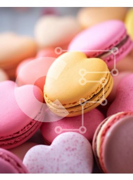 Σετ των 2 Intra Συλλεκτικό Ξύλινο Παζλ Plywood  4mm - Αμυγδαλωτά σε σχήμα καρδιάς σε ροζ, κίτρινο και λευκό Σε Ξύλινο Κουτί - Διαστάσεις: 10x10 cm – 25 κομμάτια