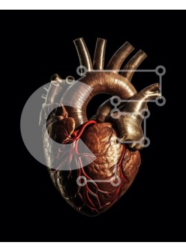 Intra Συλλεκτικό Ξύλινο Παζλ Plywood  4mm - Ασπρόμαυρη εικόνα μιας μεταλλικής ανθρώπινης καρδιάς με σωλήνες και καλώδια Σε Ξύλινο Κουτί - Διαστάσεις Puzzle: 10x10 cm – 25 κομμάτια