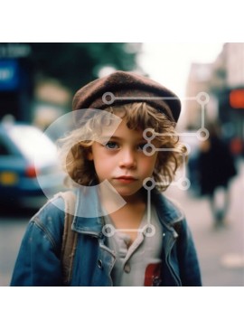 Intra Συλλεκτικό Ξύλινο Παζλ Plywood  4mm - Πορτρέτο ενός νεαρού αγοριού με καφέ καπέλο και τζιν μπουφάν Σε Ξύλινο Κουτί - Διαστάσεις Puzzle: 10x10 cm – 25 κομμάτια