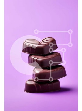 Σετ των 2 Intra Συλλεκτικό Ξύλινο Παζλ Plywood  4mm - Στοίβα από καραμέλες σοκολάτας σε σχήμα καρδιάς για την ημέρα του Αγίου Βαλεντίνου Σε Ξύλινο Κουτί - Διαστάσεις: 10x10 cm – 25 κομμάτια