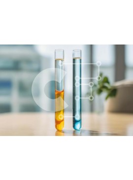 Intra Συλλεκτικό Ξύλινο Παζλ Plywood  4mm - Δοκιμαστικοί σωλήνες εργαστηρίου με μπλε και πορτοκαλί υγρά Σε Ξύλινο Κουτί - Διαστάσεις Puzzle: 10x10 cm – 25 κομμάτια