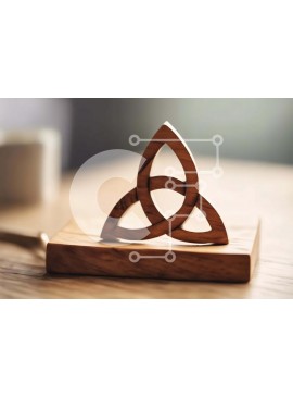 Intra Συλλεκτικό Ξύλινο Παζλ Plywood  4mm - Ξύλινο σύμβολο τριάδας στο μπλοκ Σε Ξύλινο Κουτί - Διαστάσεις Puzzle: 10x10 cm – 25 κομμάτια