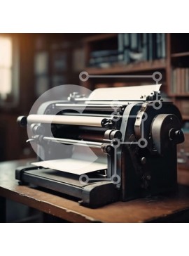 Intra Συλλεκτικό Ξύλινο Παζλ Plywood  4mm - Vintage γραφομηχανή σε ξύλινο τραπέζι Σε Ξύλινο Κουτί - Διαστάσεις Puzzle: 10x10 cm – 25 κομμάτια