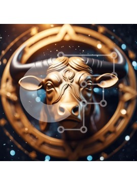 Intra Συλλεκτικό Ξύλινο Παζλ Plywood  4mm - Ζωδιακό σύμβολο Golden Bull με διακοσμητικό κύκλο Σε Ξύλινο Κουτί - Διαστάσεις: 10x10 cm – 25 κομμάτια