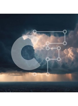 Intra Συλλεκτικό Ξύλινο Παζλ Plywood  4mm - Σκοτεινός Θυελλώδης Ουρανός με βροχή και καταιγίδες Σε Ξύλινο Κουτί - Διαστάσεις Puzzle: 10x10 cm – 25 κομμάτια