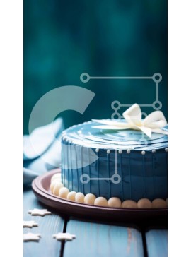 Intra Συλλεκτικό Ξύλινο Παζλ Plywood  4mm - Μπλε κέικ με λευκά παγωμένα κομμάτια και παζλ Σε Ξύλινο Κουτί - Διαστάσεις: 10x10 cm – 25 κομμάτια