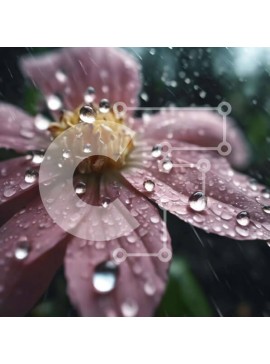 Intra Συλλεκτικό Ξύλινο Παζλ Plywood  4mm - Ροζ λουλούδι με σταγονίδια νερού Σε Ξύλινο Κουτί - Διαστάσεις: 10x10 cm – 25 κομμάτια