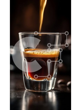 Intra Συλλεκτικό Ξύλινο Παζλ Plywood  4mm - Ζεστός καφές εσπρέσο σε ένα ποτήρι με ατμό να ανεβαίνει από την κορυφή Σε Ξύλινο Κουτί - Διαστάσεις: 10x10 cm – 25 κομμάτια