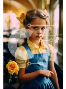 Intra Συλλεκτικό Ξύλινο Παζλ Plywood  4mm - Σκεπτικό νεαρό κορίτσι στέκεται μπροστά από το παράθυρο με κίτρινο φόρεμα Σε Ξύλινο Κουτί - Διαστάσεις Puzzle: 10x10 cm – 25 κομμάτια