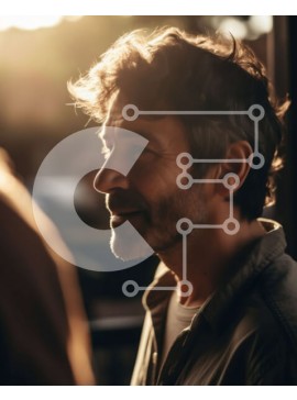 Intra Συλλεκτικό Ξύλινο Παζλ Plywood  4mm - Πορτρέτο ενός στοχαστικού ανθρώπου στο ηλιοβασίλεμα Σε Ξύλινο Κουτί - Διαστάσεις Puzzle: 10x10 cm – 25 κομμάτια