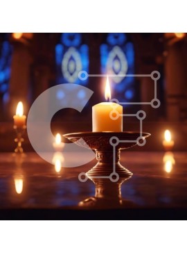 Intra Συλλεκτικό Ξύλινο Παζλ Plywood  4mm - Αναμμένο κερί στο βωμό για τη θρησκευτική λατρεία Σε Ξύλινο Κουτί - Διαστάσεις Puzzle: 10x10 cm – 25 κομμάτια