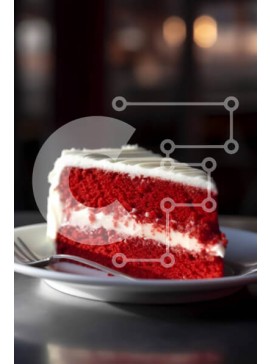 Σετ των 2 Intra Συλλεκτικό Ξύλινο Παζλ Plywood  4mm - Red Velvet Cake με σαντιγί παγωμένο σε λευκό πιάτο Σε Ξύλινο Κουτί - Διαστάσεις: 10x10 cm – 25 κομμάτια