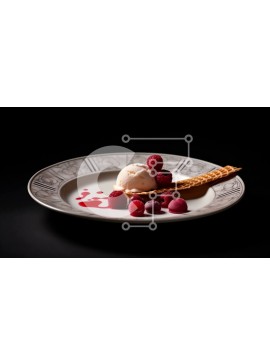 Σετ των 2 Intra Συλλεκτικό Ξύλινο Παζλ Plywood  4mm - Νόστιμο παγωτό βανίλια με φρέσκα σμέουρα Σε Ξύλινο Κουτί - Διαστάσεις: 10x10 cm – 25 κομμάτια