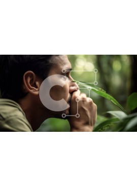 Intra Συλλεκτικό Ξύλινο Παζλ Plywood  4mm - Πράσινο πουκάμισο που κοιτάζει κάτι σε απόσταση Σε Ξύλινο Κουτί - Διαστάσεις Puzzle: 10x10 cm – 25 κομμάτια