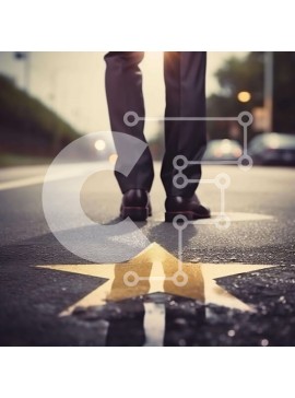 Intra Συλλεκτικό Ξύλινο Παζλ Plywood  4mm - Πρόσωπο που στέκεται στην οδό με το αστέρι Σε Ξύλινο Κουτί - Διαστάσεις Puzzle: 10x10 cm – 25 κομμάτια