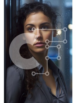 Intra Συλλεκτικό Ξύλινο Παζλ Plywood  4mm - Όμορφη εικόνα μιας νεαρής γυναίκας που στέκεται δίπλα σε ένα παράθυρο μια βροχερή μέρα Σε Ξύλινο Κουτί - Διαστάσεις Puzzle: 10x10 cm – 25 κομμάτια