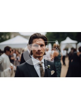 Intra Συλλεκτικό Ξύλινο Παζλ Plywood  4mm - Άνδρας με αυτοπεποίθηση με μαύρο κοστούμι και λευκό πουκάμισο απέναντι από την κάμερα Σε Ξύλινο Κουτί - Διαστάσεις Puzzle: 10x10 cm – 25 κομμάτια