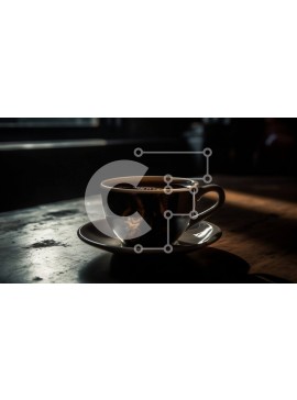 Σετ των 2 Intra Συλλεκτικό Ξύλινο Παζλ Plywood  4mm - Όμορφη εικόνα ενός μαύρου φλιτζάνι καφέ σε ένα ξύλινο τραπέζι Σε Ξύλινο Κουτί - Διαστάσεις: 10x10 cm – 25 κομμάτια