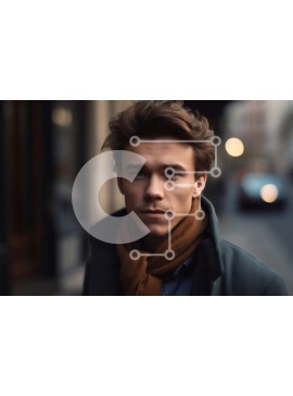 Intra Συλλεκτικό Ξύλινο Παζλ Plywood  4mm - Πορτρέτο ενός σοβαρού νεαρού άνδρα Σε Ξύλινο Κουτί - Διαστάσεις Puzzle: 10x10 cm – 25 κομμάτια