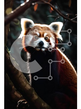 Σετ των 2 Intra Συλλεκτικό Ξύλινο Παζλ Plywood  4mm - Αξιολάτρευτη εικόνα ενός κόκκινου πάντα στο δάσος Σε Ξύλινο Κουτί - Διαστάσεις: 10x10 cm – 25 κομμάτια