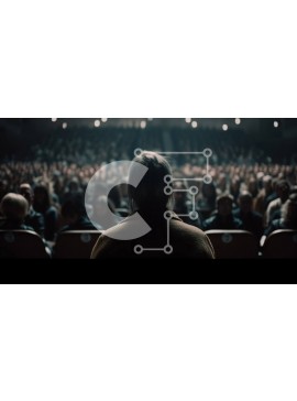 Intra Συλλεκτικό Ξύλινο Παζλ Plywood  4mm - Γυναίκα στη σκηνή μπροστά από μεγάλο κοινό Σε Ξύλινο Κουτί - Διαστάσεις Puzzle: 10x10 cm – 25 κομμάτια