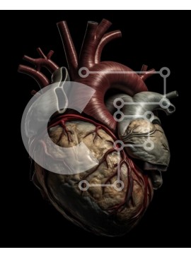 Intra Συλλεκτικό Ξύλινο Παζλ Plywood  4mm - Ρεαλιστικό τρισδιάστατο μοντέλο ανθρώπινης καρδιάς σε τομή Σε Ξύλινο Κουτί - Διαστάσεις Puzzle: 10x10 cm – 25 κομμάτια