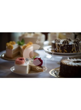 Σετ των 2 Intra Συλλεκτικό Ξύλινο Παζλ Plywood  4mm - Νόστιμα κέικ και επιδόρπια σε ένα όμορφα στρωμένο τραπέζι Σε Ξύλινο Κουτί - Διαστάσεις: 10x10 cm – 25 κομμάτια