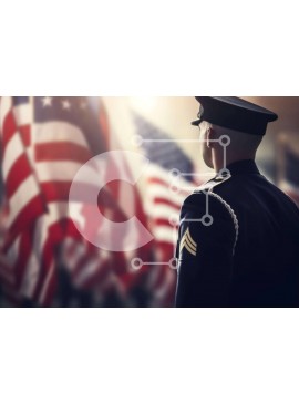 Intra Συλλεκτικό Ξύλινο Παζλ Plywood  4mm - Στρατιωτικός άνδρας με στολή με αμερικανικές σημαίες Σε Ξύλινο Κουτί - Διαστάσεις Puzzle: 10x10 cm – 25 κομμάτια