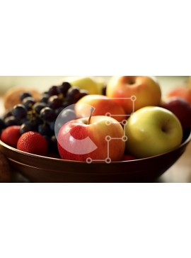 Σετ των 2 Intra Συλλεκτικό Ξύλινο Παζλ Plywood  4mm - Φρέσκο ​​και πολύχρωμο μπολ με μικτά φρούτα Σε Ξύλινο Κουτί - Διαστάσεις: 10x10 cm – 25 κομμάτια