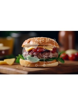 Σετ των 2 Intra Συλλεκτικό Ξύλινο Παζλ Plywood  4mm - Λαχταριστό Cheeseburger με όλα τα εξαρτήματα Σε Ξύλινο Κουτί - Διαστάσεις: 10x10 cm – 25 κομμάτια