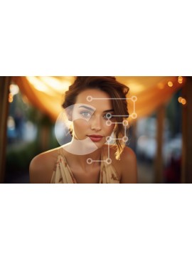 Intra Συλλεκτικό Ξύλινο Παζλ Plywood  4mm - Όμορφη νεαρή γυναίκα που κάθεται κάτω από την ομπρέλα Σε Ξύλινο Κουτί - Διαστάσεις Puzzle: 10x10 cm – 25 κομμάτια