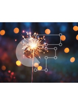 Intra Συλλεκτικό Ξύλινο Παζλ Plywood  4mm - Sparkler in the Dark με τα φώτα Bokeh Σε Ξύλινο Κουτί - Διαστάσεις Puzzle: 10x10 cm – 25 κομμάτια