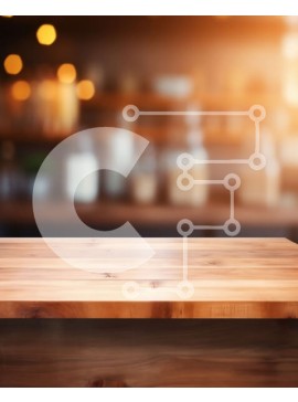 Intra Συλλεκτικό Ξύλινο Παζλ Plywood  4mm - Άδειο ξύλινο τραπέζι σε ένα πολυσύχναστο εστιατόριο ή καφέ Σε Ξύλινο Κουτί - Διαστάσεις Puzzle: 10x10 cm – 25 κομμάτια