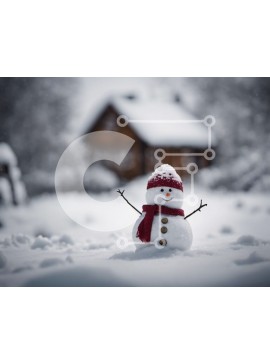 Intra Συλλεκτικό Ξύλινο Παζλ Plywood  4mm - Χιονάνθρωπος στο χιόνι Σε Ξύλινο Κουτί - Διαστάσεις Puzzle: 10x10 cm – 25 κομμάτια