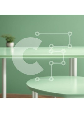 Intra Συλλεκτικό Ξύλινο Παζλ Plywood  4mm - Πράσινη τραπεζαρία και μικρά στρογγυλά τραπέζια σε ένα δωμάτιο Σε Ξύλινο Κουτί - Διαστάσεις Puzzle: 10x10 cm – 25 κομμάτια