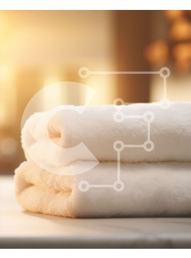 Intra Συλλεκτικό Ξύλινο Παζλ Plywood  4mm - Τακτοποιημένες λευκές πετσέτες σε πολυτελή πάγκο μπάνιου Σε Ξύλινο Κουτί - Διαστάσεις Puzzle: 10x10 cm – 25 κομμάτια