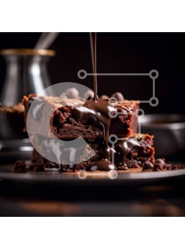 Σετ των 2 Intra Συλλεκτικό Ξύλινο Παζλ Plywood  4mm - Decadent Brownies σοκολάτας με περιχυμένη σάλτσα σοκολάτας Σε Ξύλινο Κουτί - Διαστάσεις: 10x10 cm – 25 κομμάτια