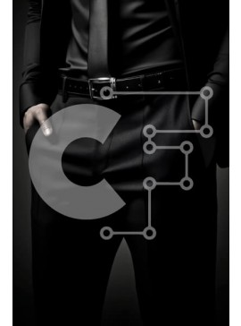 Intra Συλλεκτικό Ξύλινο Παζλ Plywood  4mm - Επαγγελματίας άνδρας με μαύρο κοστούμι και γραβάτα που στέκεται μπροστά σε σκούρο φόντο Σε Ξύλινο Κουτί - Διαστάσεις Puzzle: 10x10 cm – 25 κομμάτια